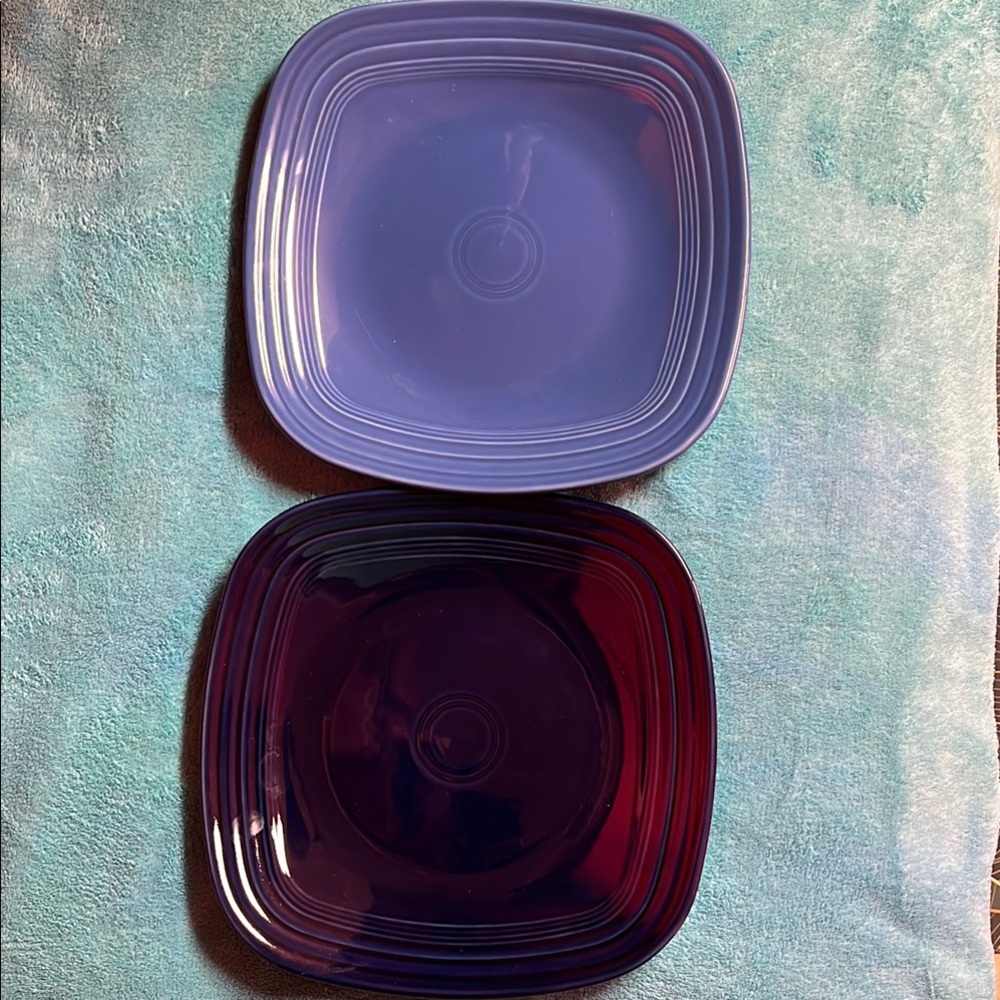 Fiesta Blue Dinnerware Set with Concentric Ring Design 2piece